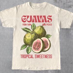 Vintages Guavas Label T-Shirt, Exotic Fruit Lover Tee